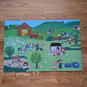 Oversized Happy Farm Floor Puzzle with Gigantic Pieces! 2 feet by 3 feet large!!